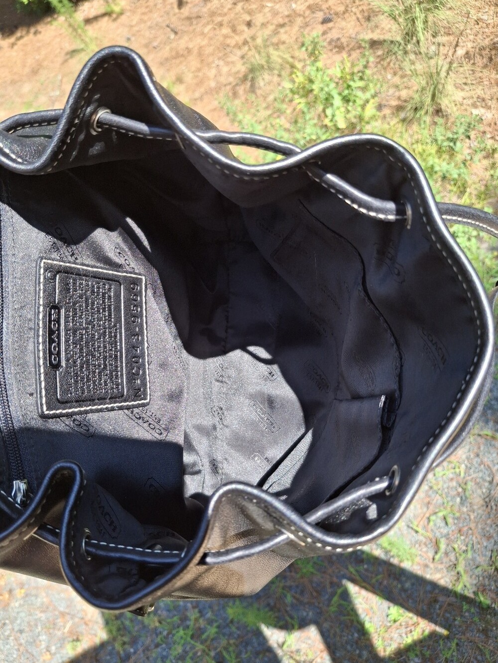 Vintage 2004 Coach Black Leather Legacy Backpack Daypack #9569 - Picture 12 of 15